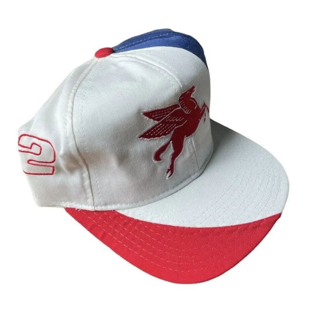 NWT Mobil Racing Jeremy Mayfield #12 Colorblock Snapback Hat Cap Vintage 90s